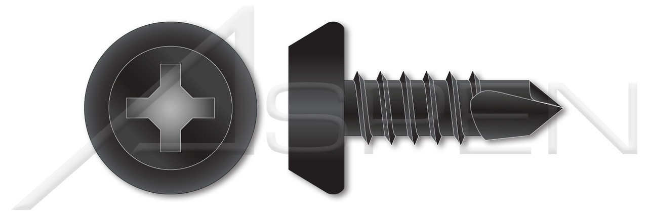 #6 X 7/16" Self-Drilling Screws, Pan Framing Phillips Drive, Steel, Black Phosphate