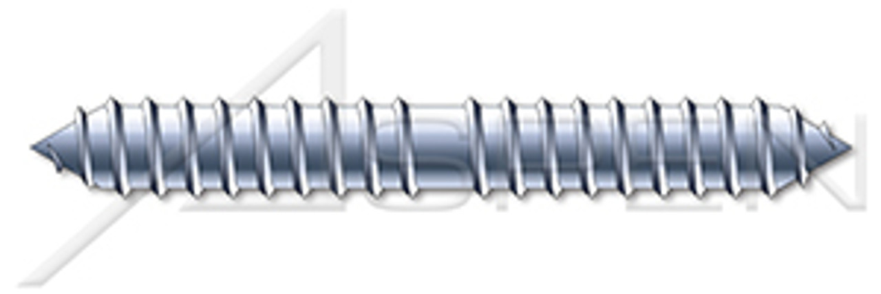 1/2" X 4" Dowel Screws, Steel, Zinc Plated