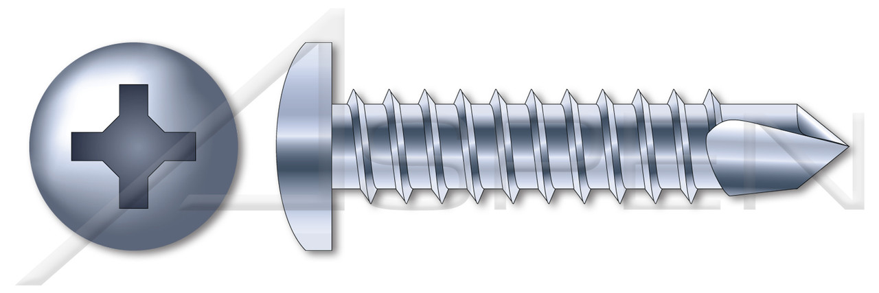 #10 X 1/2" Self-Drilling Screws, Pan Phillips Drive, Steel, Zinc Plated and Baked