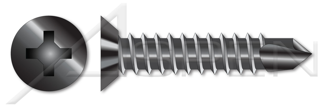 #10 X 1/2" Self-Drilling Screws, Flat Undercut Phillips Drive, Steel, Black Zinc and Baked #10 X 1/2" Self-Drilling Screws, Flat Undercut Phillips Drive, Steel, Black Zinc and Baked