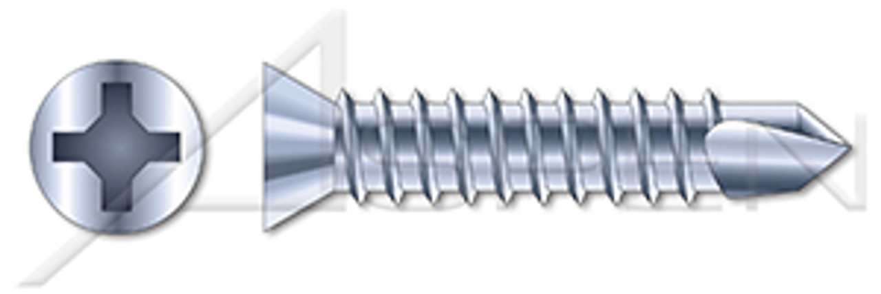 #6 X 1" Self-Drilling Screws, Flat Trim Head Phillips Drive, Steel, Zinc Plated #6 X 1" Self-Drilling Screws, Flat Trim Head Phillips Drive, Steel, Zinc Plated