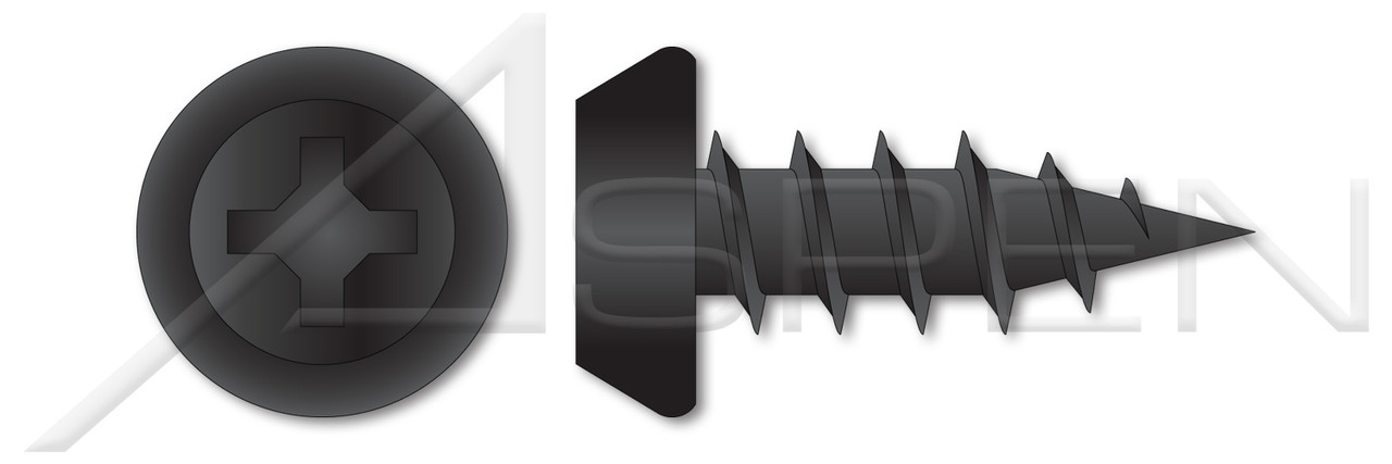 #6 X 7/16" Drywall Screws, Pan Framing Phillips Drive, Fine Thread, Sharp Point, Steel, Black Phosphate