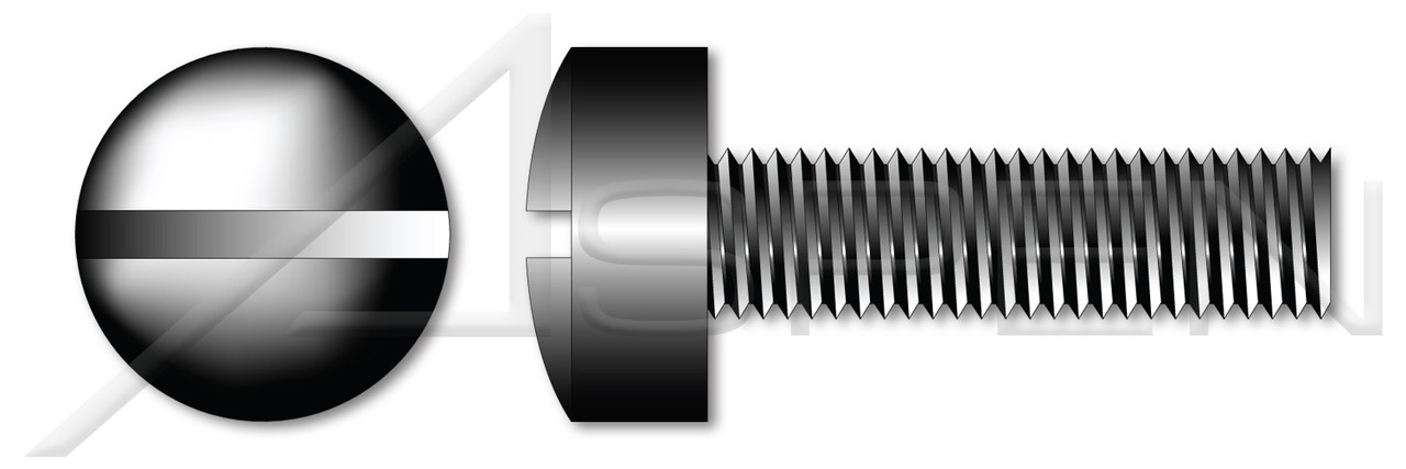 #6-32 X 3/4" Machine Screws, Fillister Slot Drive, Full Thread, Steel, Black Oxide