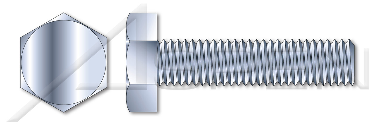 1/2"-13 X 7-1/2" Hex Tap Bolts, Full Thread, Steel, Zinc Plated