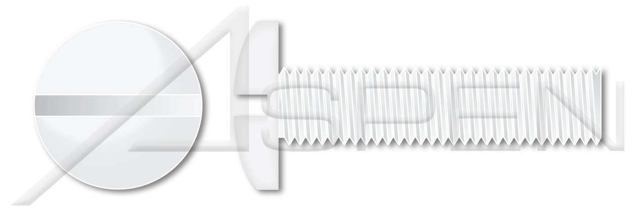 #10-24 X 1-1/2" Machine Screws, Pan Slot Drive, Full Thread, Nylon