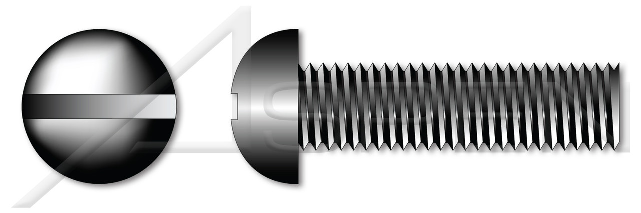 1/4"-20 X 1-1/4" Machine Screws, Round Slot Drive, Full Thread, Steel, Black Oxide 1/4"-20 X 1-1/4" Machine Screws, Round Slot Drive, Full Thread, Steel, Black Oxide