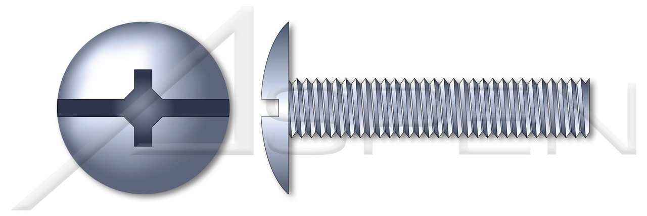 #8-32 X 1-3/4" Machine Screws, Truss Phillips/Slot Combo Drive, Full Thread, Steel, Zinc Plated