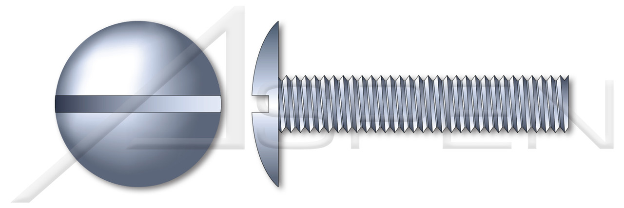 #10-24 X 7/8" Machine Screws, Truss Slot Drive, Full Thread, Steel, Zinc Plated