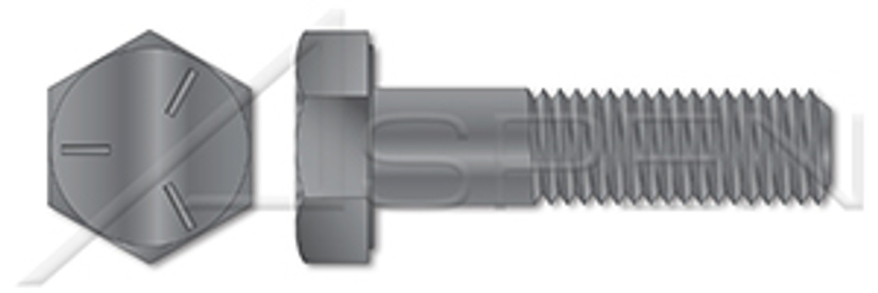 7/8"-9 X 4-1/2" Hex Head Cap Screws Bolts, UNC Coarse Thread, Grade 5 Steel, Plain