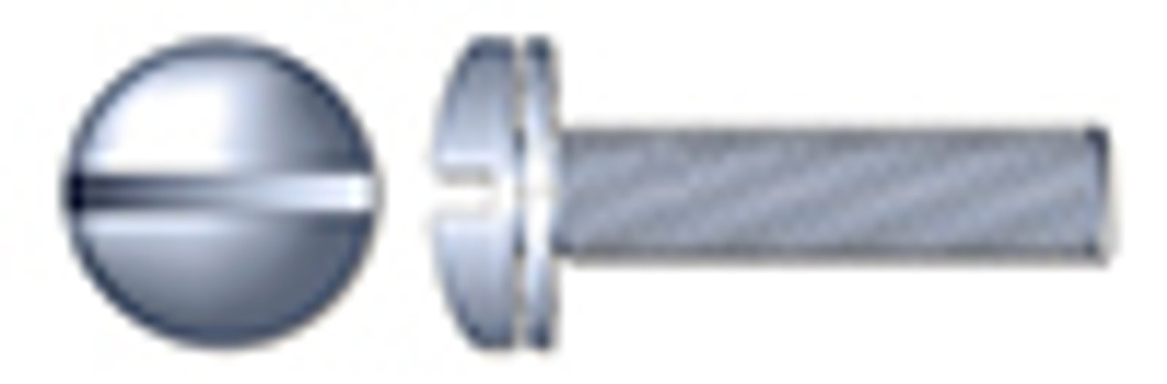 #10-32 X 1/2" SEMS Machine Screws with Internal Tooth Lock Washer, Pan Head with Slotted Drive, Steel, Zinc Plated and Baked