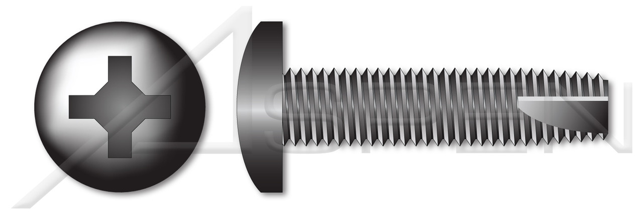 #6-32 X 3/4" Type 23 Thread Cutting Screws, Pan Head with Phillips Drive, Steel, Black Zinc and Baked