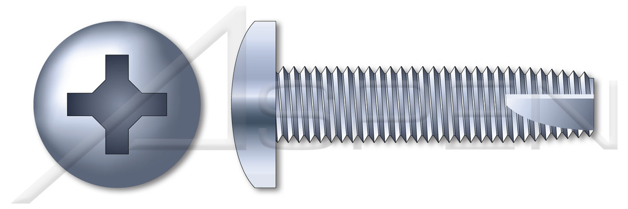 #10-24 X 1" Type 23 Thread Cutting Screws, Pan Head with Phillips Drive, Zinc Plated Steel