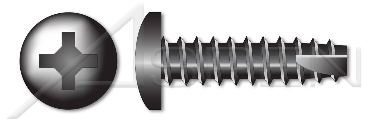 #8 X 3/8" Type 25 Thread Cutting Screws, Pan Head with Phillips Drive, Steel, Black Zinc and Baked #8 X 3/8" Type 25 Thread Cutting Screws, Pan Head with Phillips Drive, Steel, Black Zinc and Baked