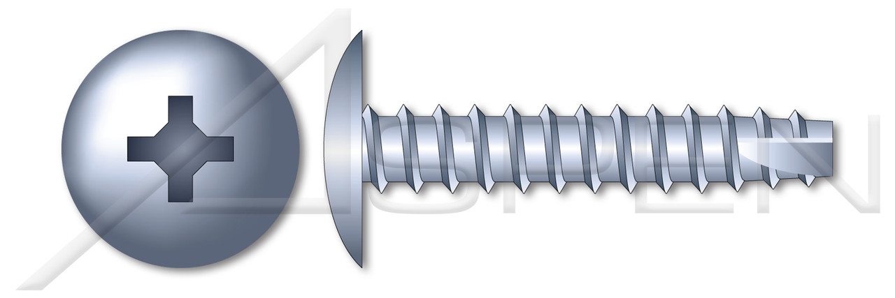 #8 X 5/16" Type 25 Thread Cutting Screws, Truss Head with Phillips Drive, Steel, Zinc Plated and Baked