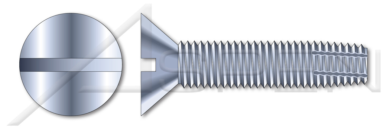 #10-32 X 1/2" Type F Thread Cutting Screws, Flat Countersunk Head with Slotted Drive, Zinc Plated Steel #10-32 X 1/2" Type F Thread Cutting Screws, Flat Countersunk Head with Slotted Drive, Zinc Plated Steel
