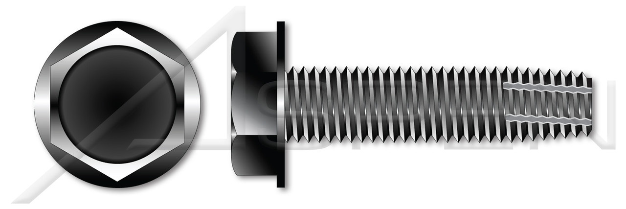 5/16"-18 X 1-1/4" Type F Thread Cutting Screws, Indented Hex Washer Head, Black Oxide Coated Steel 5/16"-18 X 1-1/4" Type F Thread Cutting Screws, Indented Hex Washer Head, Black Oxide Coated Steel