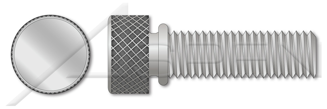 1/4"-20 X 3/8" Knurled Thumb Screws with Shoulder, Aluminum