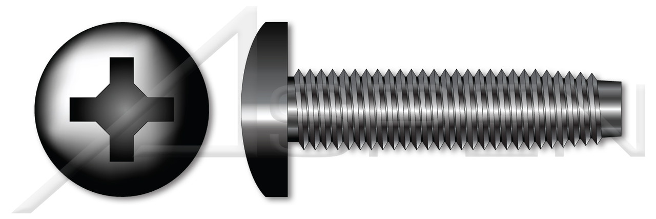 #6-32 X 1/2" Pan Head Trilobe Thread Rolling Screws for Metals with Phillips Drive, Steel, Black Oxide and Waxed
