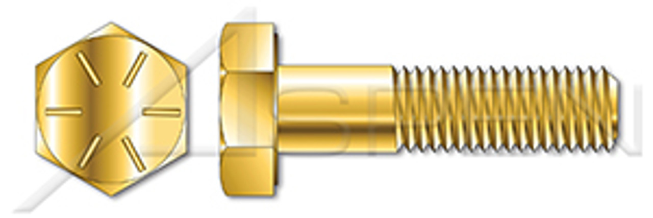 1/2"-13 X 6" Hex Head Cap Screws Bolts, UNC Coarse Thread, Grade 8 Steel, Yellow Zinc