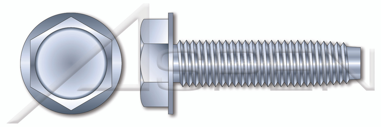 1/4"-20 X 2-1/2" Hex Indented Washer Head Trilobe Thread Rolling Screws for Metals Drive, Steel, Zinc Plated and Waxed