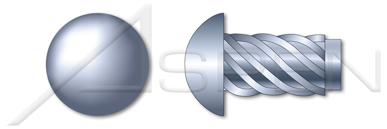 #14 X 1/2" U-Drive Hammer Screws, Round Head, Steel, Zinc Plated