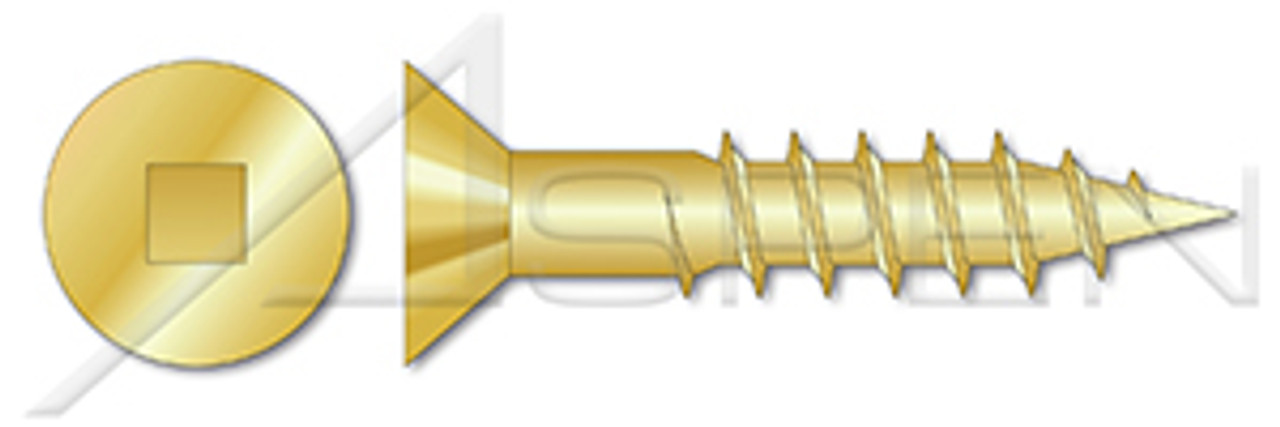 #6 X 1-1/4" Wood Screws, Flat Square Drive, Silicon Bronze