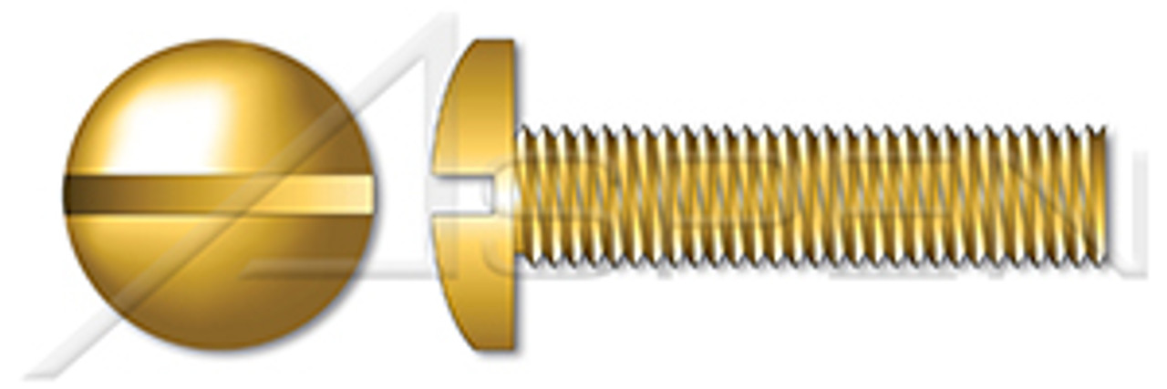 #4-40 X 3/8" Machine Screws, Pan Slot Drive, Full Thread, Brass