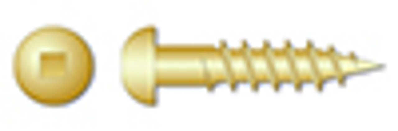 #6 X 1/2" Wood Screws, Round Square Drive, Brass