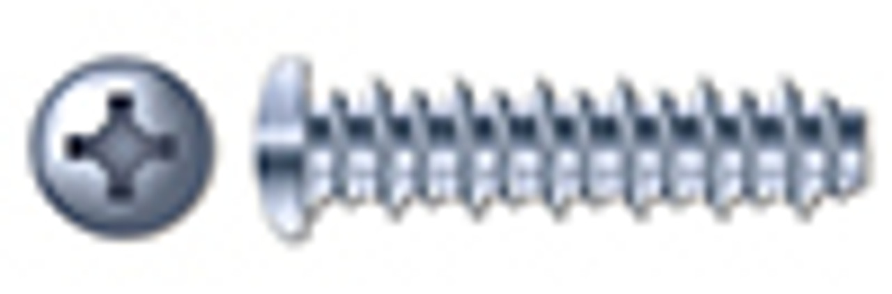 #4-24 X 1/2" Hi-Lo Self-Tapping Sheet Metal Screws, Type "B", Small Pan Head Phillips Drive, Steel, Zinc Plated