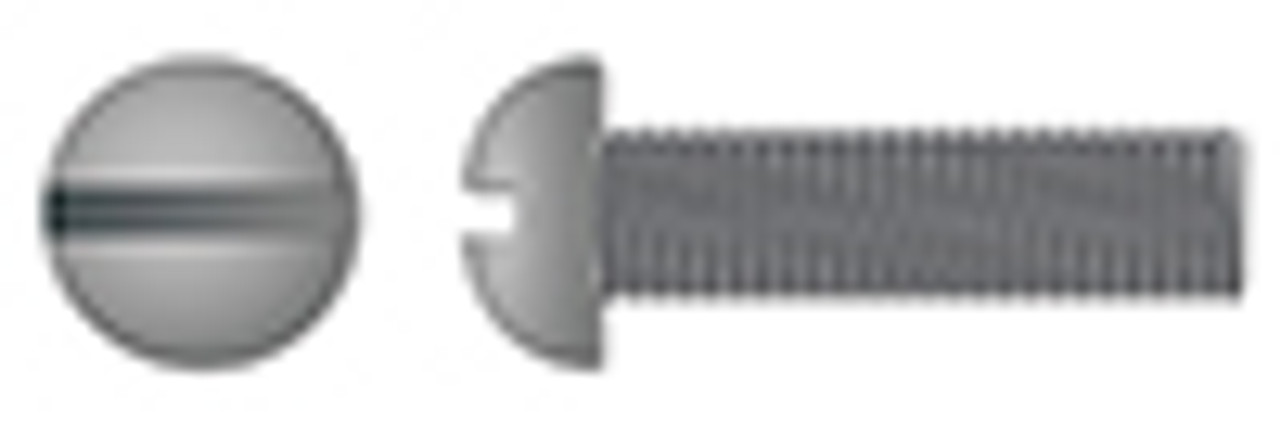 1/4"-20 X 1/2" Machine Screws, Round Slot Drive, Steel, Plain
