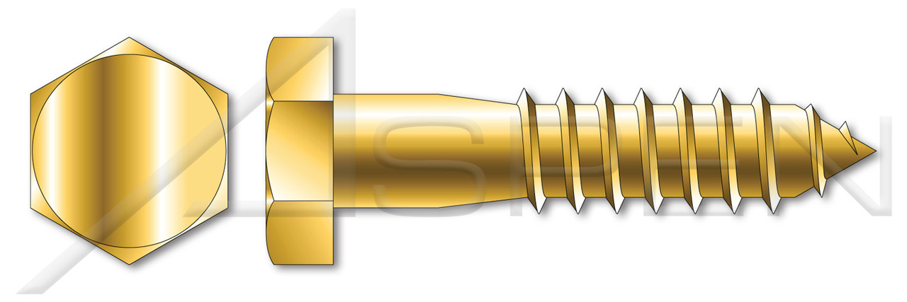 1/2" X 5" Lag Screws, Hex Head, Silicon Bronze