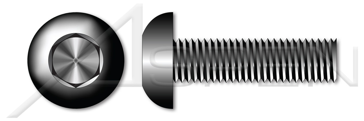#4-40 X 1/2" Button Head Hex Socket Cap Screws, Coarse Thread, Alloy Steel, Made in U.S.A.