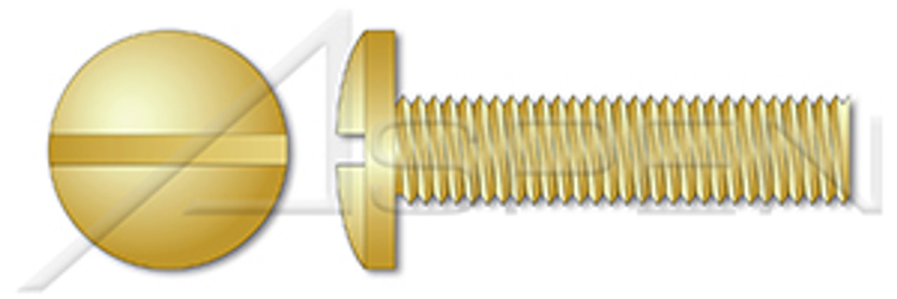 #5-40 X 3/16" Machine Screws, Binding Head Slot Drive, Full Thread, Brass