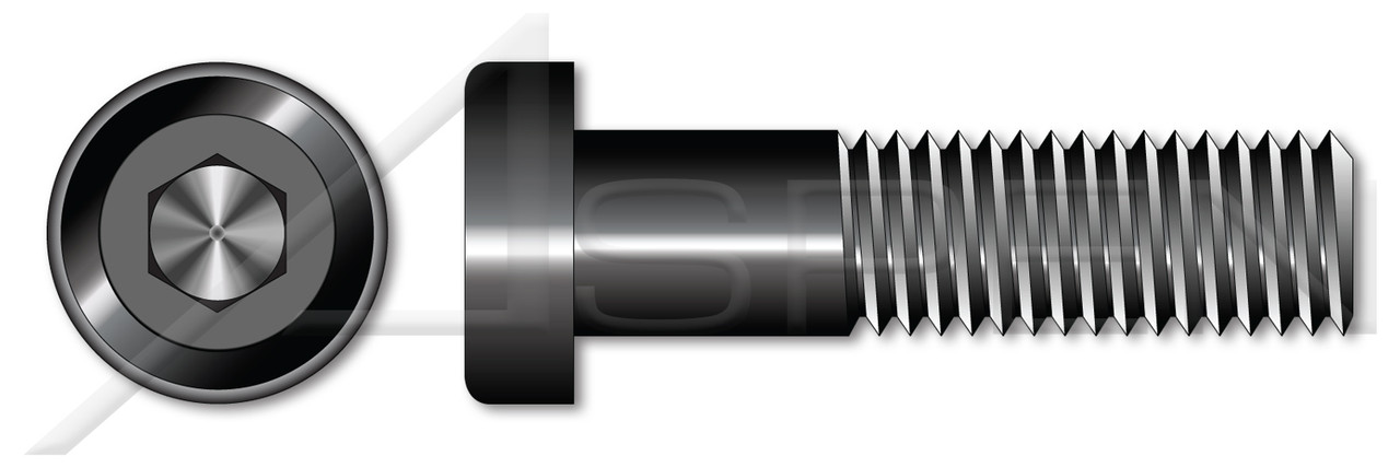 #10-24 X 1/2" Low Head Socket Cap Screws with Hex Drive, Coarse Threading, Alloy Steel, Made in U.S.A.