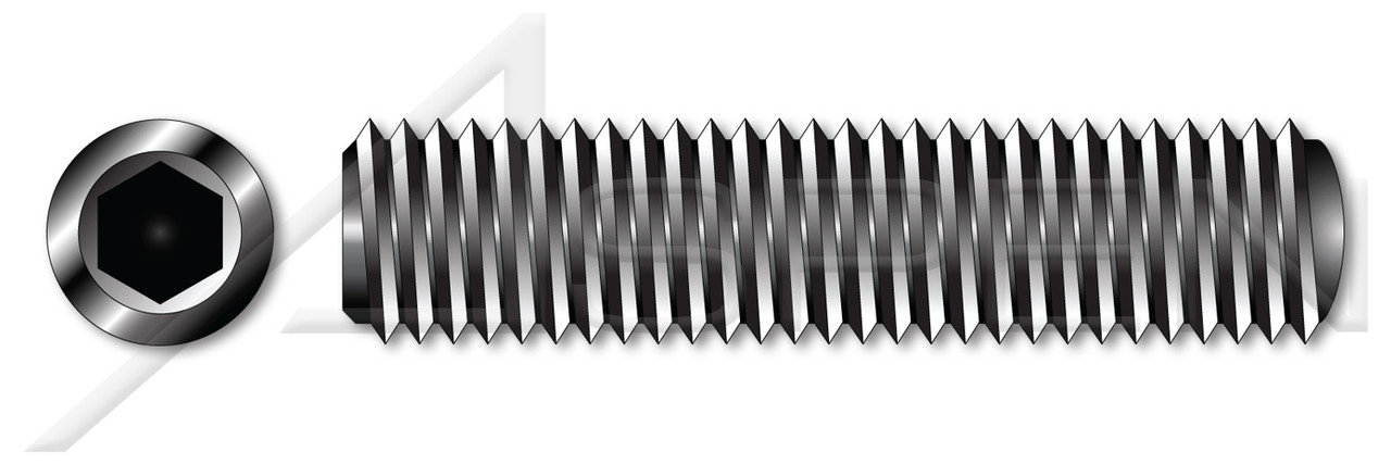 #10-32 X 1/4" Oval Point Socket Set Screws, Hex Drive, UNF Fine Threading, Alloy Steel #10-32 X 1/4" Oval Point Socket Set Screws, Hex Drive, UNF Fine Threading, Alloy Steel