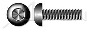 1/4"-20 X 1/2" Button Head Cap Screws, Hex Socket, Coarse Threading, Alloy Steel, Made in U.S.A.