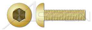 1/4"-20 X 1" Button Head Cap Screws, Hex Socket, Brass