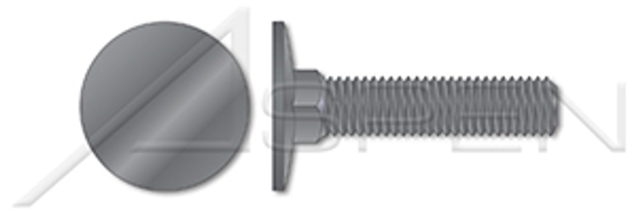 5/16"-18 X 1" Elevator Bolts, Flat Head, Square Neck, Steel, Plain