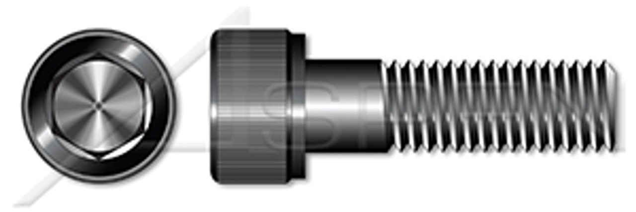 1/4"-28 X 2-1/4" Socket Cap Screws, Hex Drive, Partially Threaded, Fine Threading, Alloy Steel, Made in U.S.A.