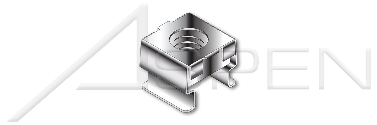 5/16"-18, Panel Range=0.093"-0.126" Cage Nuts, AISI 304 Stainless Steel (18-8)
