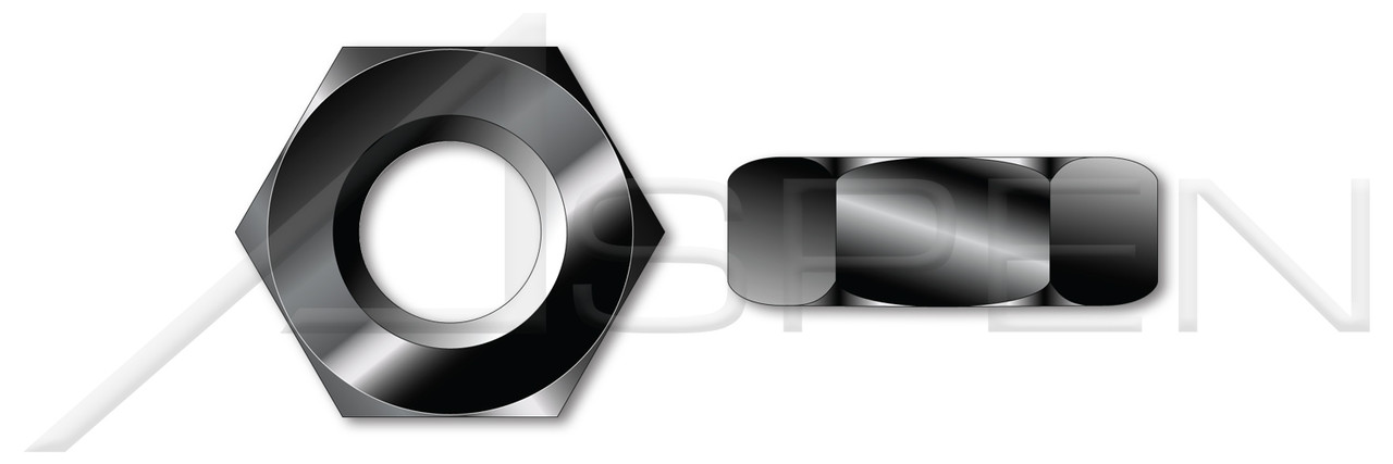 1/4"-20 Hex Machine Screw Nuts, Black Oxide Coated Stainless Steel