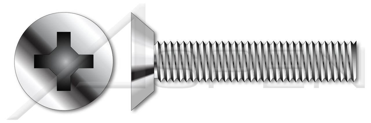 #2-56 X 5/16" Machine Screws, Flat Undercut Head with Phillips Drive, Stainless Steel