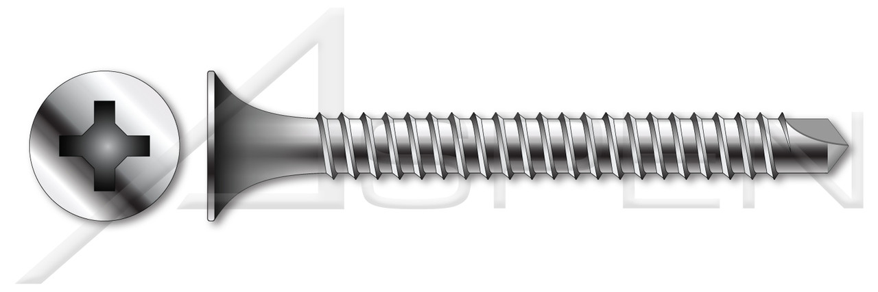 #6 X 1-5/8" Self-Drilling Drywall Screws, Bugle Head with Phillips Drive, Fine Threading, Stainless Steel 410 #6 X 1-5/8" Self-Drilling Drywall Screws, Bugle Head with Phillips Drive, Fine Threading, Stainless Steel 410