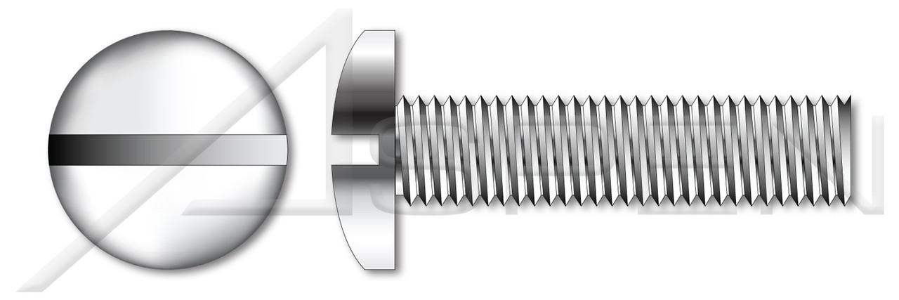 #0-80 X 1" Machine Screws, Pan Slot Drive, Full Thread, AISI 304 Stainless Steel (18-8)