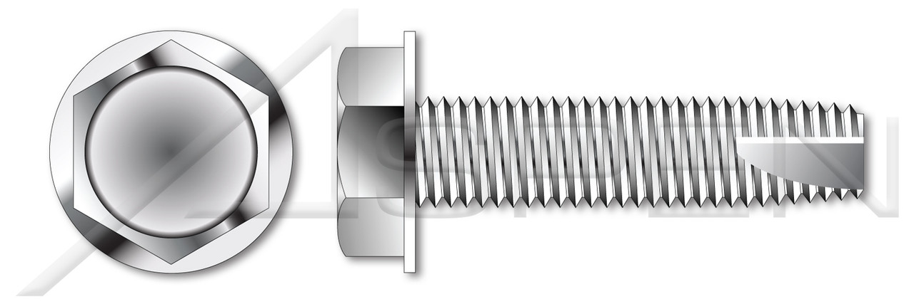 #10-24 X 1/2" Type 23 Thread Cutting Screws, Indented Hex Washer Head, Stainless Steel