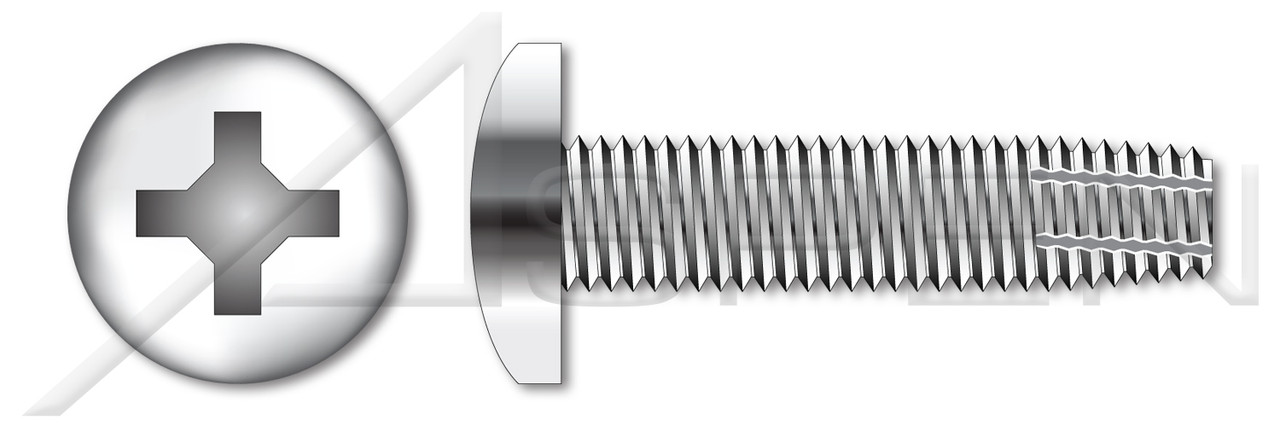 #10-32 X 3/4" Type F Thread Cutting Screws, Pan Head with Phillips Drive, Stainless Steel