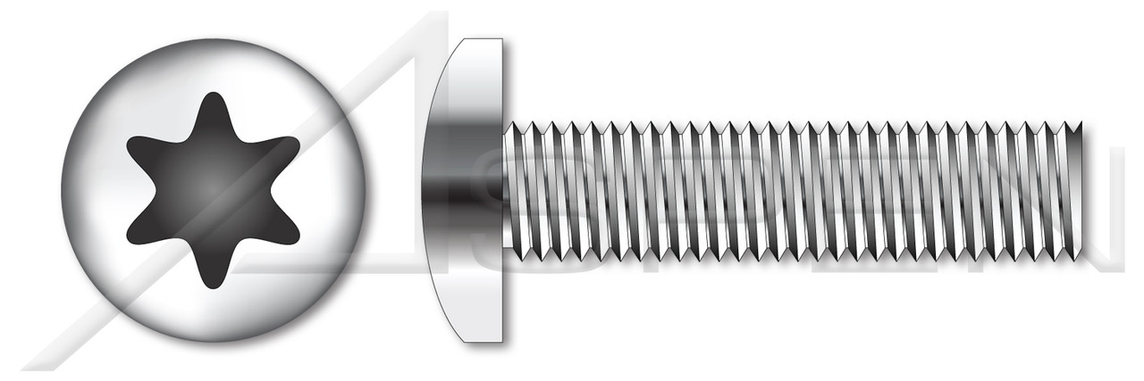 5/16"-18 X 1-1/4" Pan Head Machine Screws with 6Lobe Torx(r) Drive, Stainless Steel