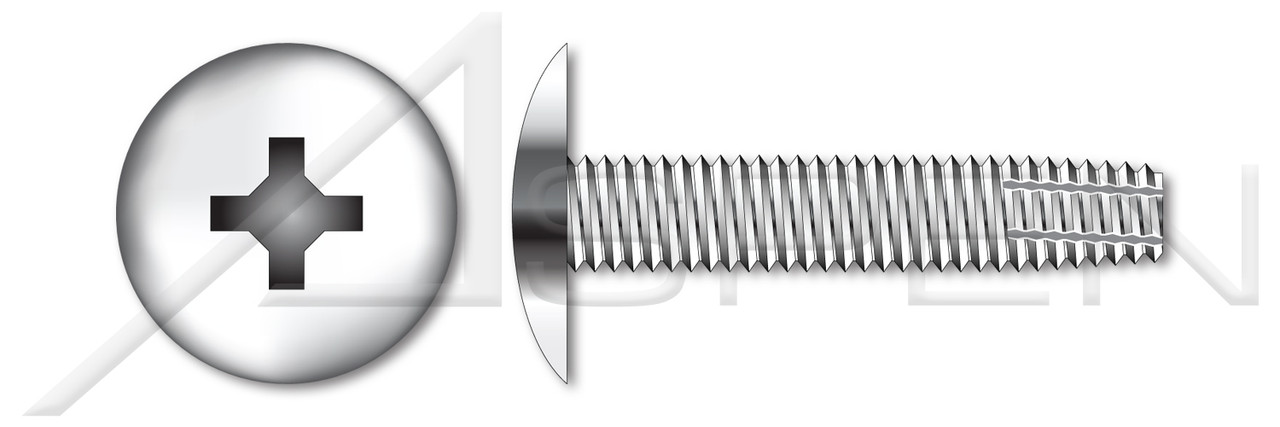 #8-32 X 1/2" Type F Thread Cutting Screws, Truss Head with Phillips Drive, Stainless Steel