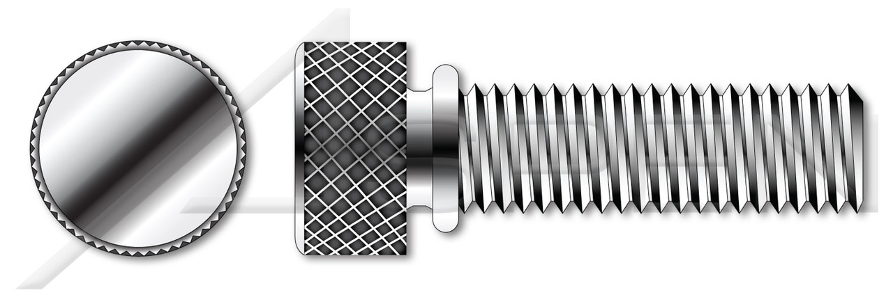 1/4"-20 X 5/8" Thumb Screws, Knurled Head with Shoulder, Stainless Steel