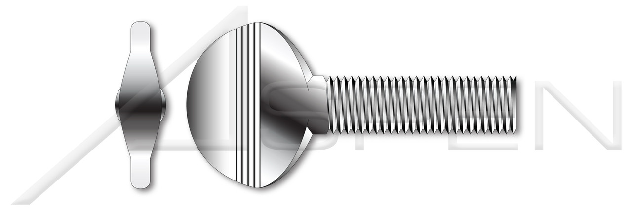 3/8"-16 X 1-1/2" Thumb Screws, Spade Head, No Shoulder Type B, AISI 304 Stainless Steel (18-8)